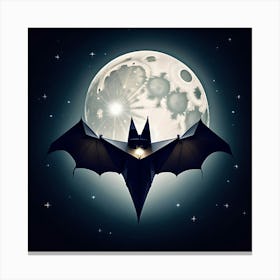 Batman In The Moonlight Canvas Print