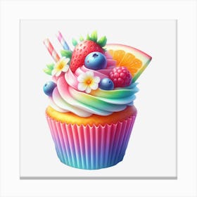 Rainbow Cupcake 10 Canvas Print