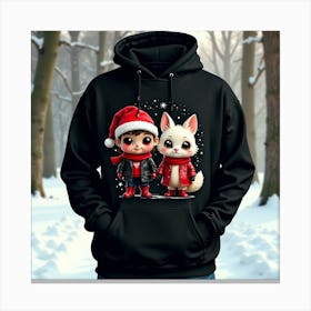 Santa And Bunny Canvas Print