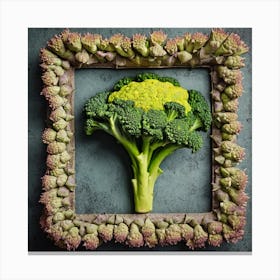 Broccoli In A Frame 14 Canvas Print