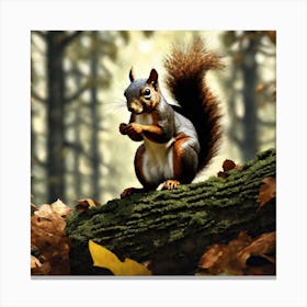 Squirrel In The Forest 34 Canvas Print