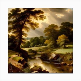 Stream In The Woods Canvas Print