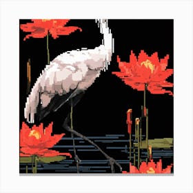 Crane In Water 1 Canvas Print