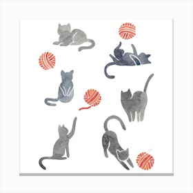 Cats Square Canvas Print