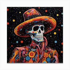 Day Of The Dead Skull 12 Canvas Print