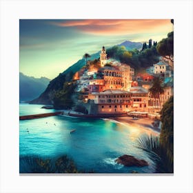 Sunset In Cinque Terre Canvas Print