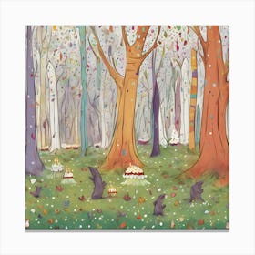 Birthday Party In The Woods Canvas Print