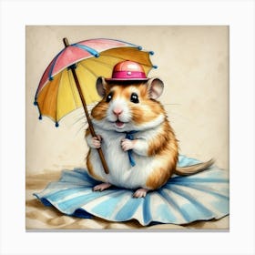 Hamster On The Beach 4 Canvas Print