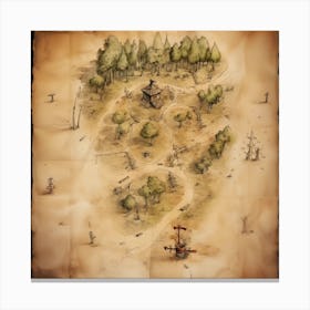 Dungeons And Dragons Map Canvas Print
