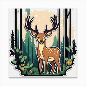 Deer In The Forest 113 Canvas Print