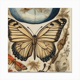 Butterflies And Flowers Canvas Print