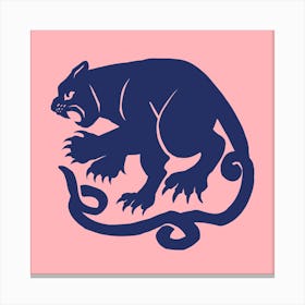 Blue Panther Square Canvas Print