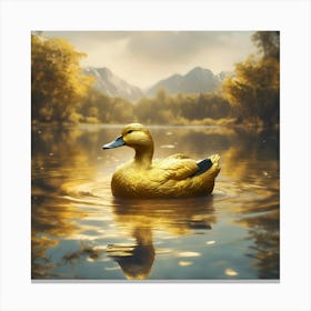 Duck In The Lake Canvas Print