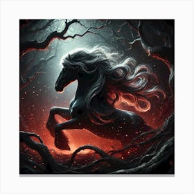 Horse In The Forest Canvas Print