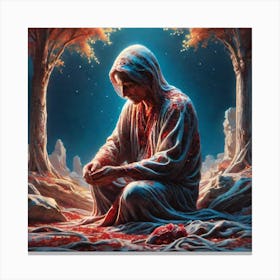 Jesus In The Woods Canvas Print