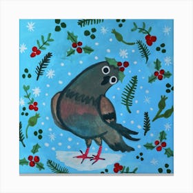 Christmas Pigeon Dove Canvas Print
