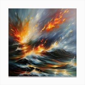 Fire In The Sea 1 Canvas Print