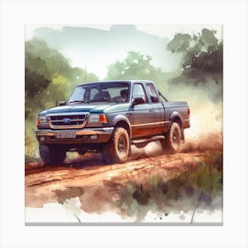 Ford Ranger In The Woods Canvas Print