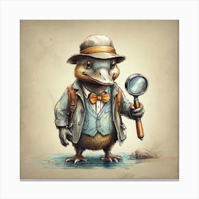 Duck With Magnifying Glass 4 Canvas Print