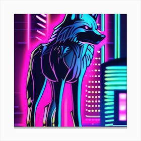 Neon Wolf Canvas Print