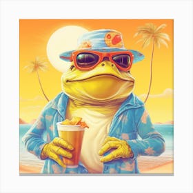 Frog On The Beach Canvas Print