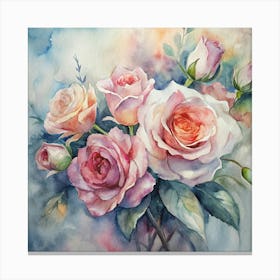 Watercolor Roses 21 Canvas Print