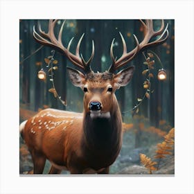 Deer In The Forest 3 Canvas Print