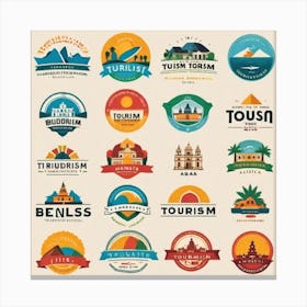 Travel Icon Set Canvas Print