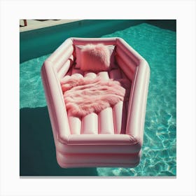 Pink floaty Coffin Bed Canvas Print