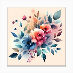 Watercolor Flowers 25 Canvas Print