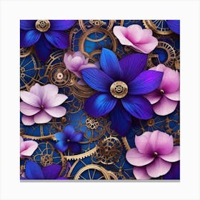 Clockwork Flowers Canvas Print