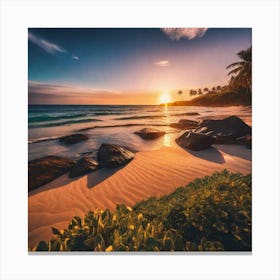 Sunset On The Beach 721 Canvas Print