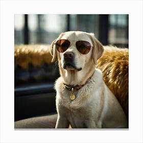Labrador Retriever Wearing Sunglasses Canvas Print