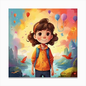 A Nice Kids Art Illustration In A Painting Style Art 0 Canvas Print