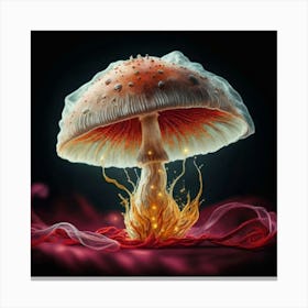 Mushroom On Fire Canvas Print