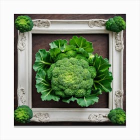 Broccoli In A Frame 21 Canvas Print