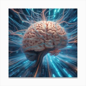 Brain On A Computer 22 Canvas Print