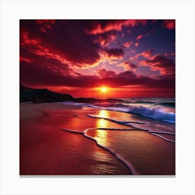 Sunset On The Beach 698 Canvas Print