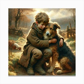 Boy And His Dog 1 Canvas Print