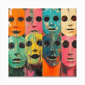 Masks Scary Colorful Faces Canvas Print