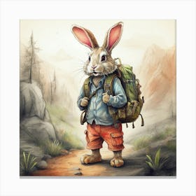 Rabbit With Backpack 2 Canvas Print