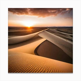 Sunset In The Desert Canvas Print