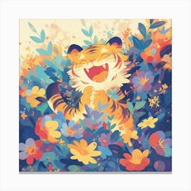 Tiger In Flowers 1 Canvas Print