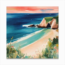 Sunset At The Beach Canvas Print