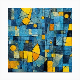 Blue And Yellow Abstract Painting 1 Canvas Print
