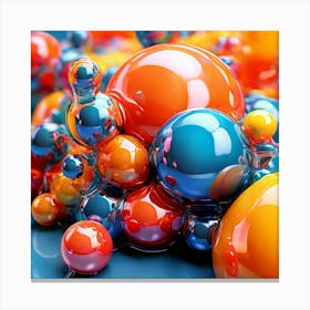 3d Bubbles Colors Dimensional Objects Illustrations Shapes Plants Vibrant Textured Spheric (5) Canvas Print