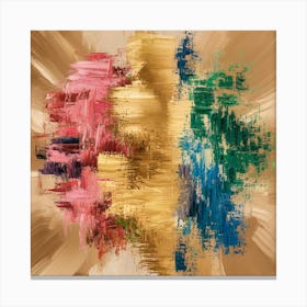 Color Symphony Abstract Textures In Beige, Gold, And Pink (5) Canvas Print