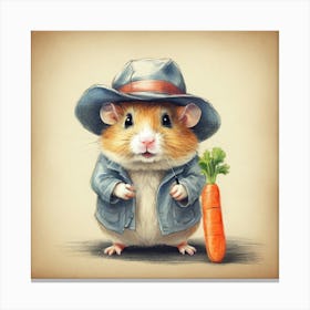 Hamster In A Hat Canvas Print