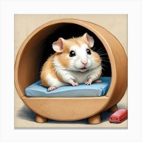 Hamster In Bed 1 Canvas Print