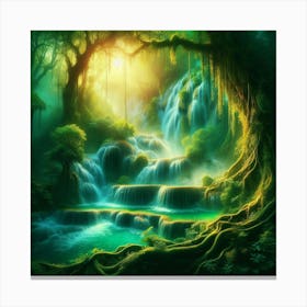 Waterfall In The Forest 24 Canvas Print